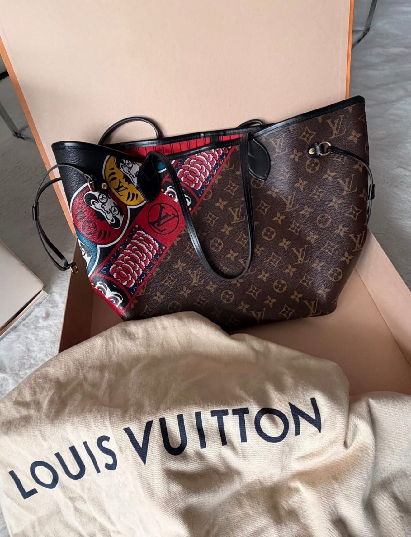 Louis Vuitton Neverfull MM Kabuki Kansai Yamamoto Limited Edition Tote Bag