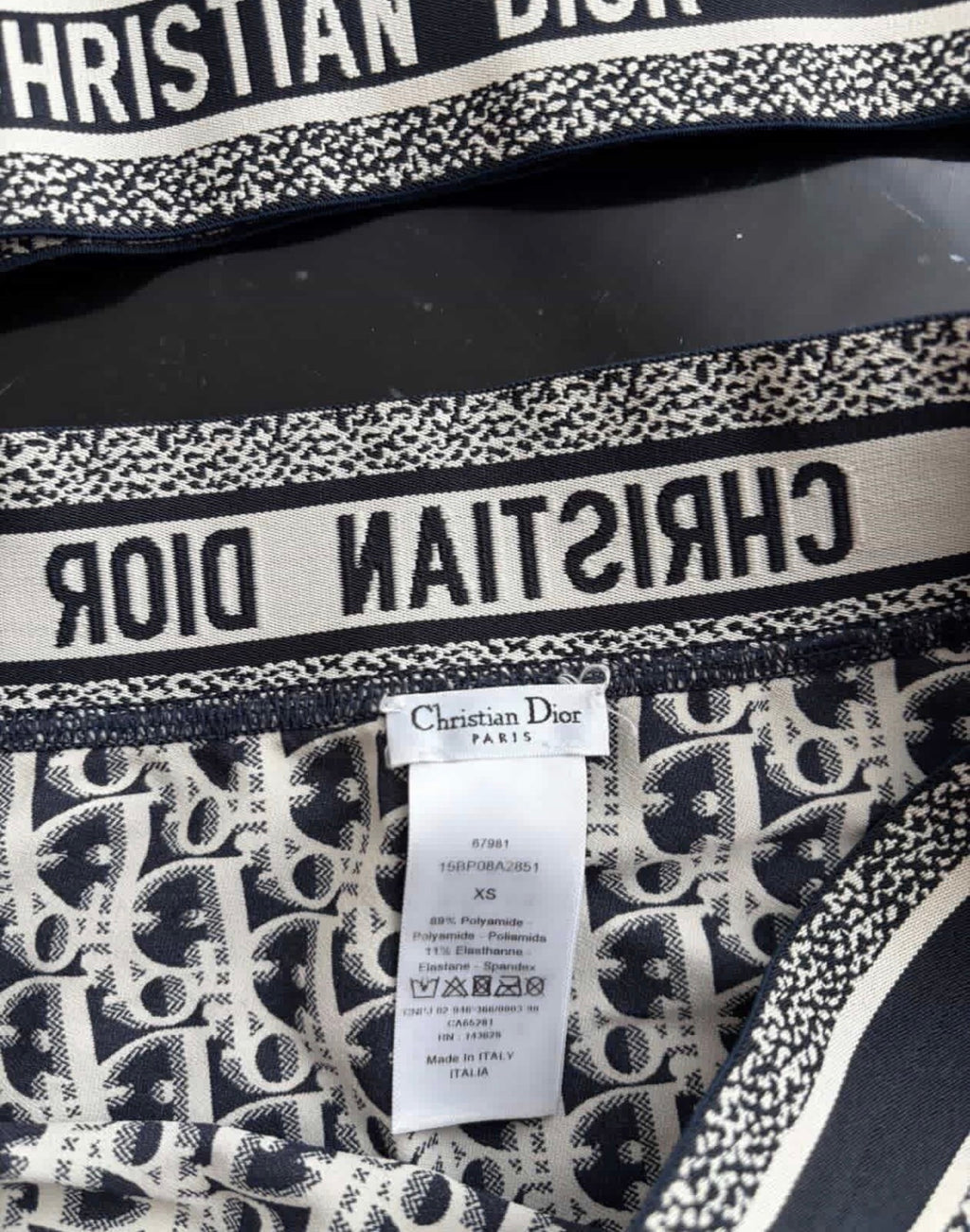 Authentic Christian Dior Oblique Bikini Set (M/XS) – Full Set with Receipt
