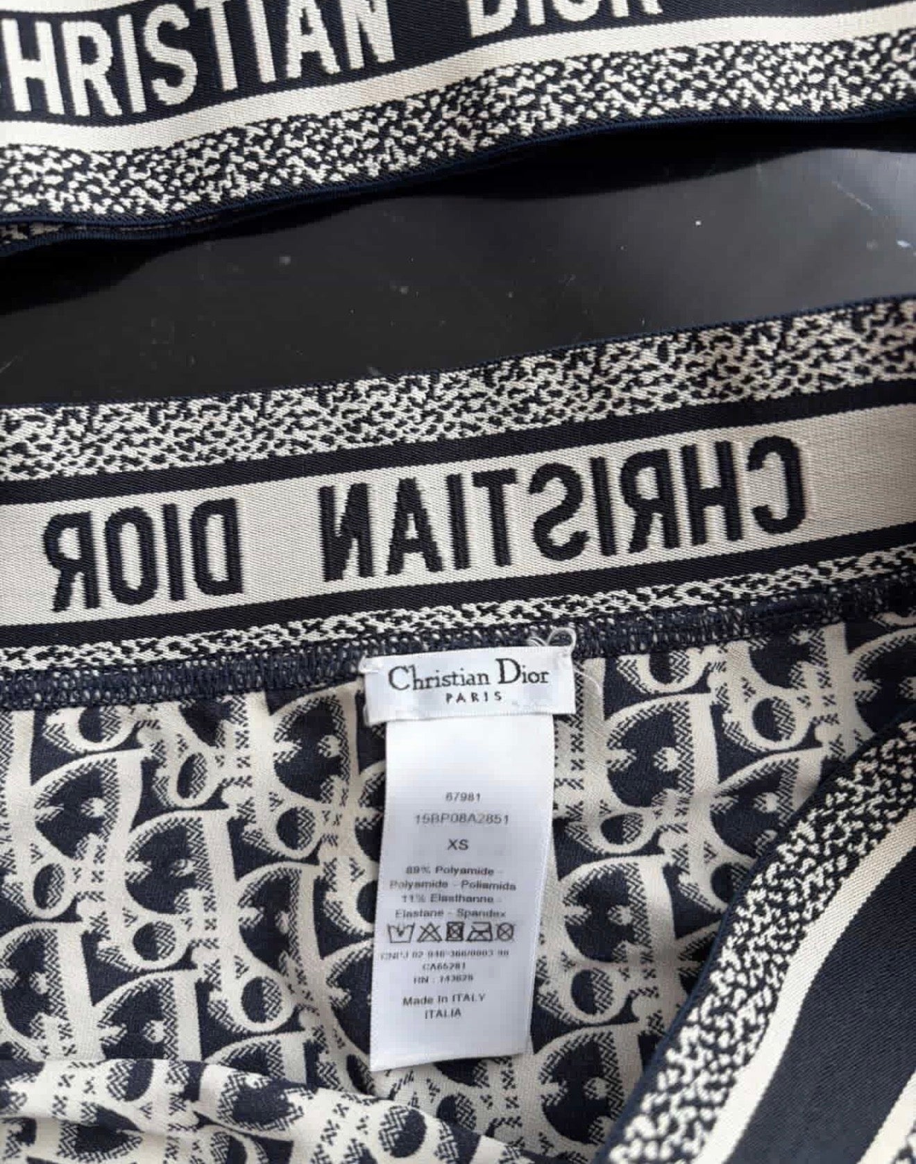 Authentic Christian Dior Oblique Bikini Set (M/XS) – Full Set with Receipt