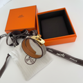 Hermès Kelly Double Tour Bracelet Gris Étain Gold Hardware | Luxury Leather Bracelet