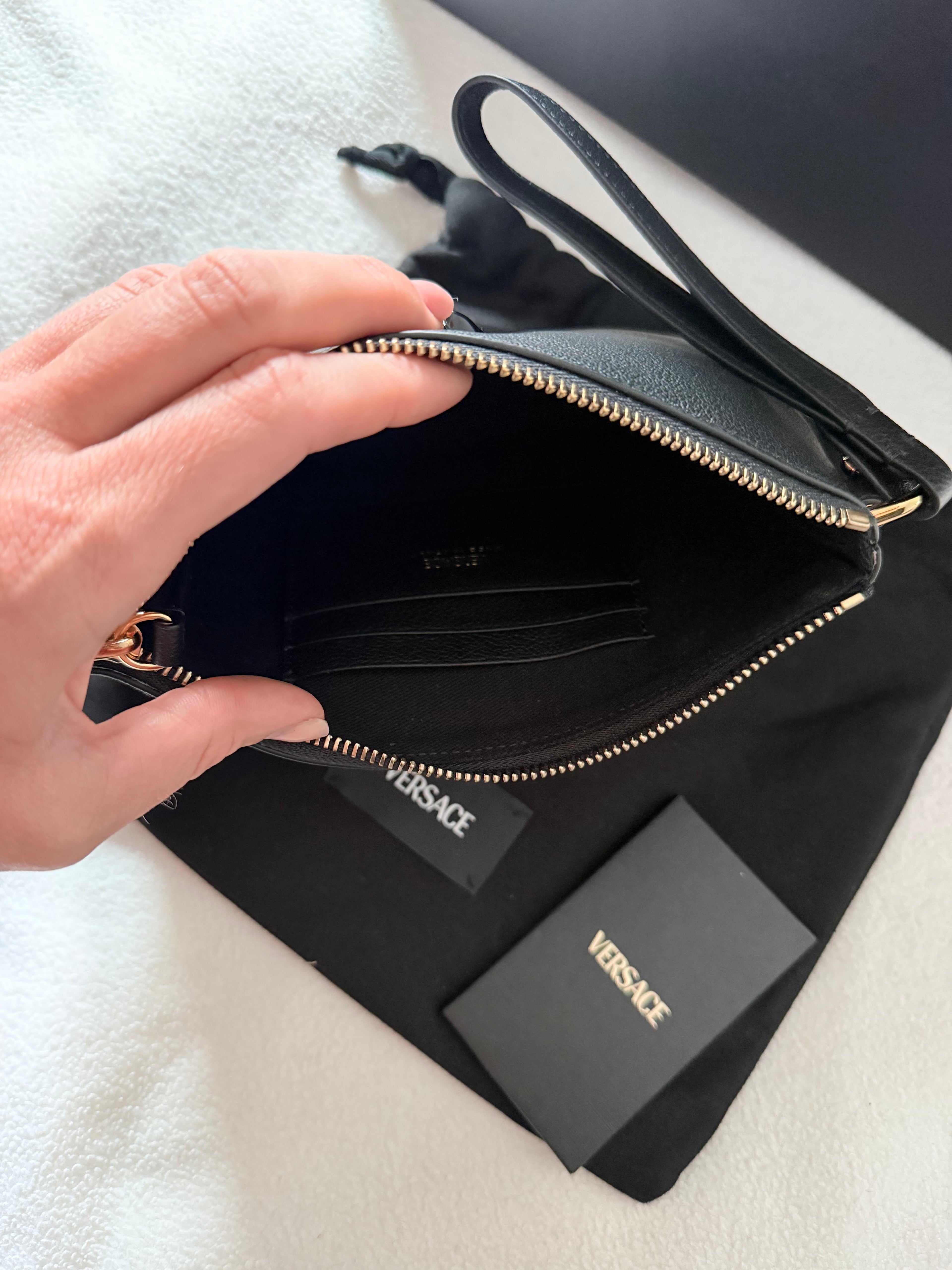 Luxury VERSACE Medusa Pouch – Brand New, Full Set with Invoice