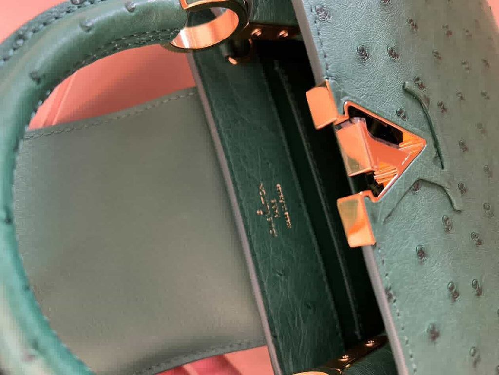 Louis Vuitton Capucines Mini Ostrich – Emerald Green / Pre Owned / Luxury Brands Malta