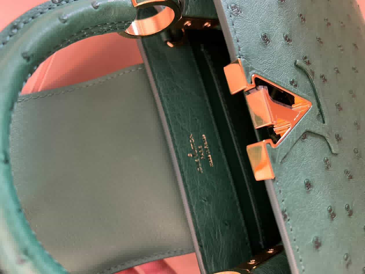 Louis Vuitton Capucines Mini Ostrich – Emerald Green / Pre Owned / Luxury Brands Malta