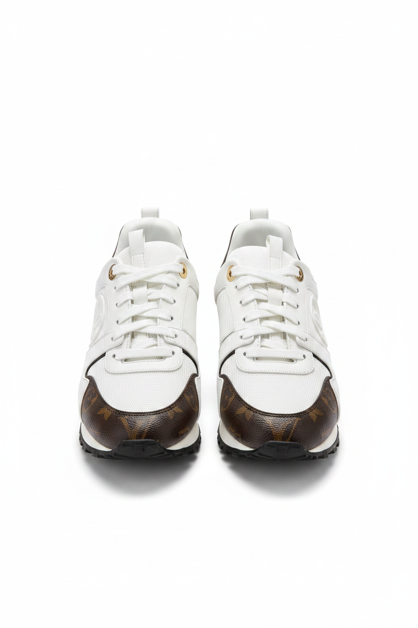 Louis Vuitton Run Away Sneakers – Monogram Canvas & White – Size 36 (Fits 37)