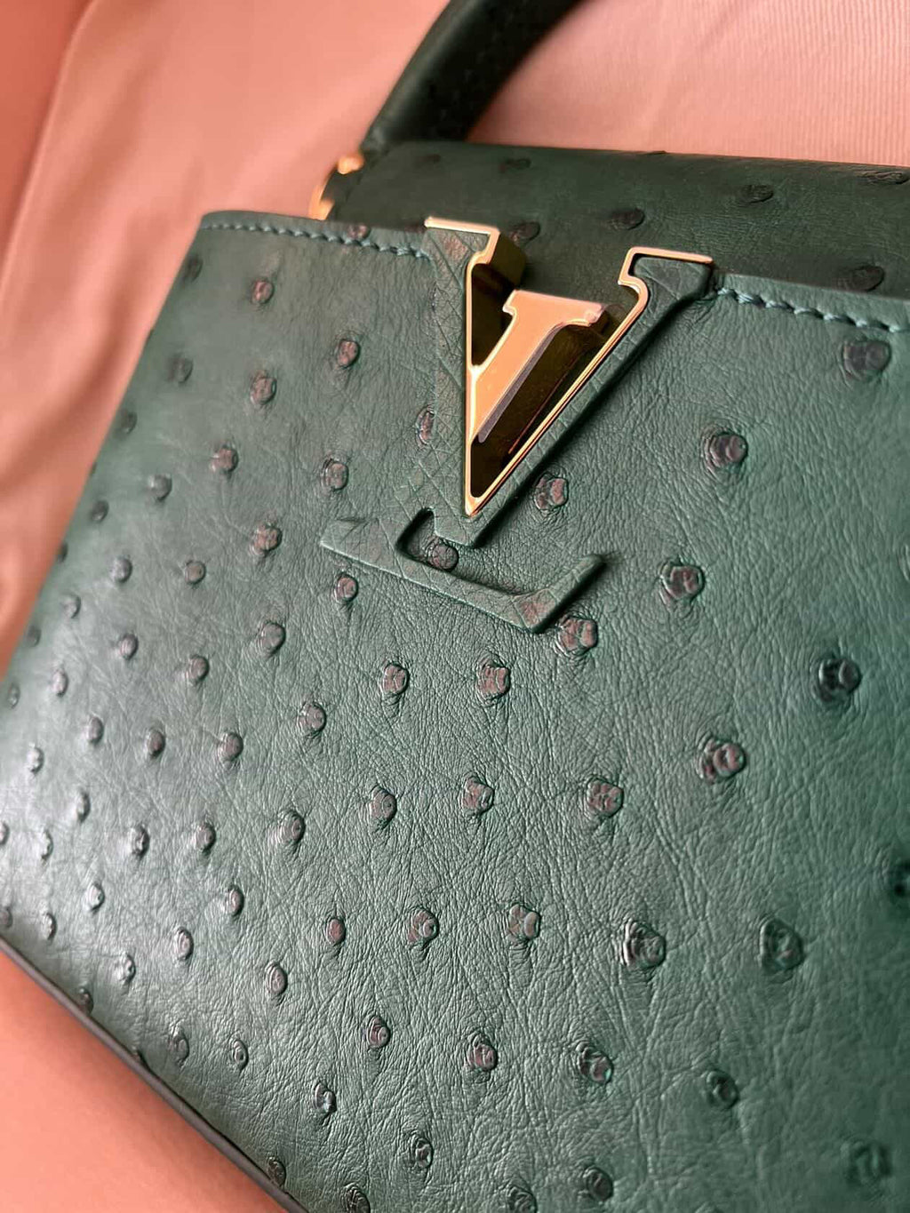 Louis Vuitton Capucines Mini Ostrich – Emerald Green / Pre Owned / Luxury Brands Malta