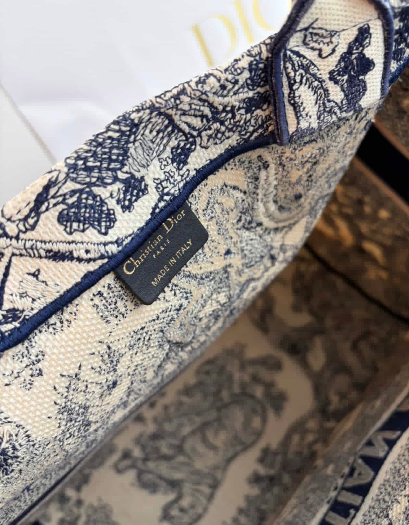 Dior Book Tote Medium Embroidered Canvas Bag – Like New