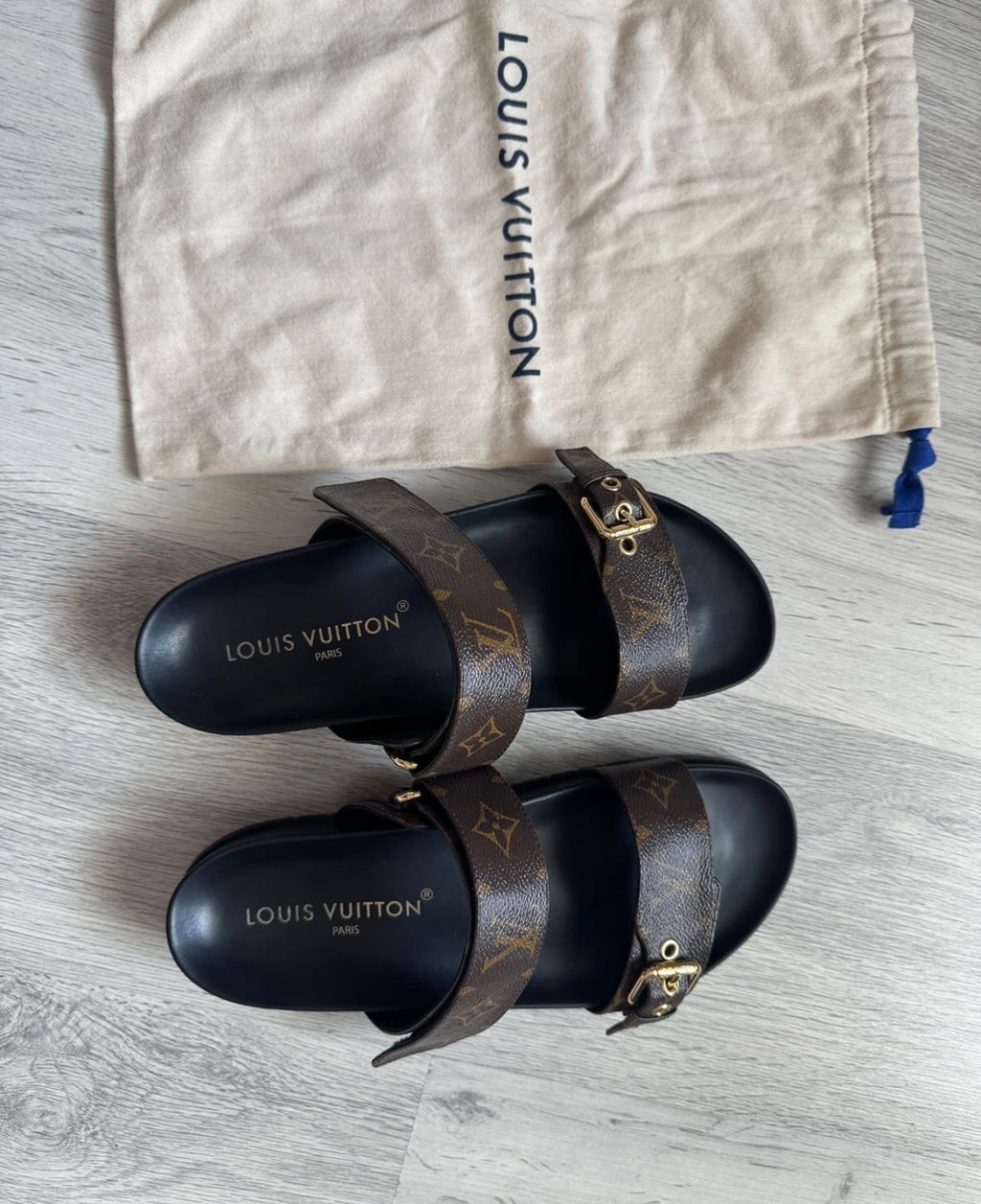Louis Vuitton Bom Dia Flat Comfort Sandals – Monogram Canvas (Size 41)