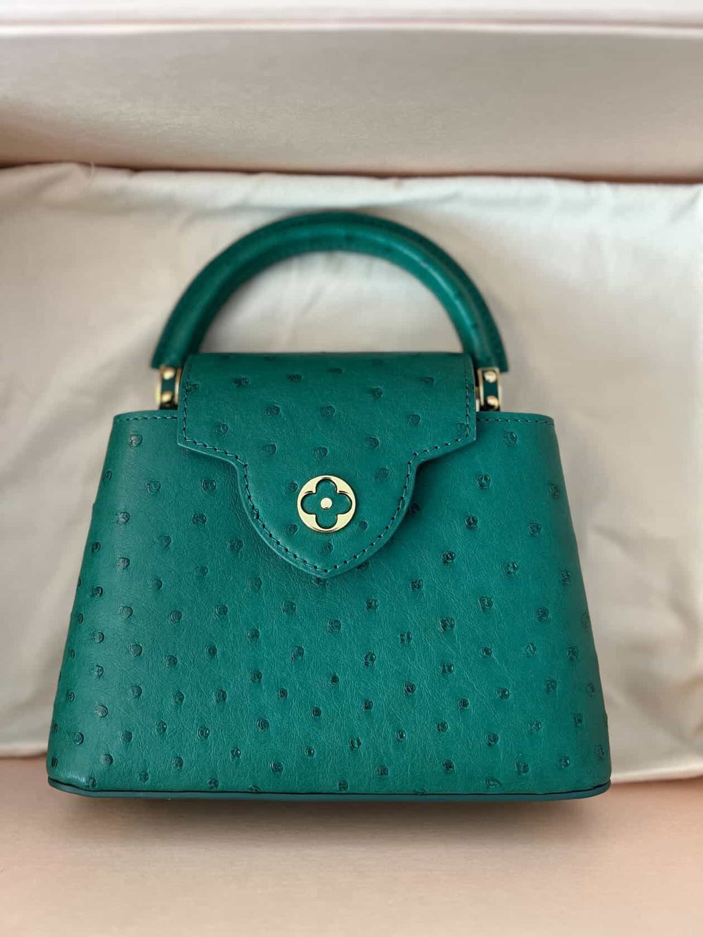 Louis Vuitton Capucines Mini Ostrich – Emerald Green / Pre Owned / Luxury Brands Malta