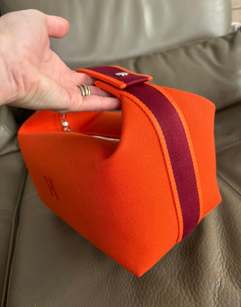 Hermès Bride-à-Brac Case Large Model (GM) – Orange Feu (Brand New, Full Set)