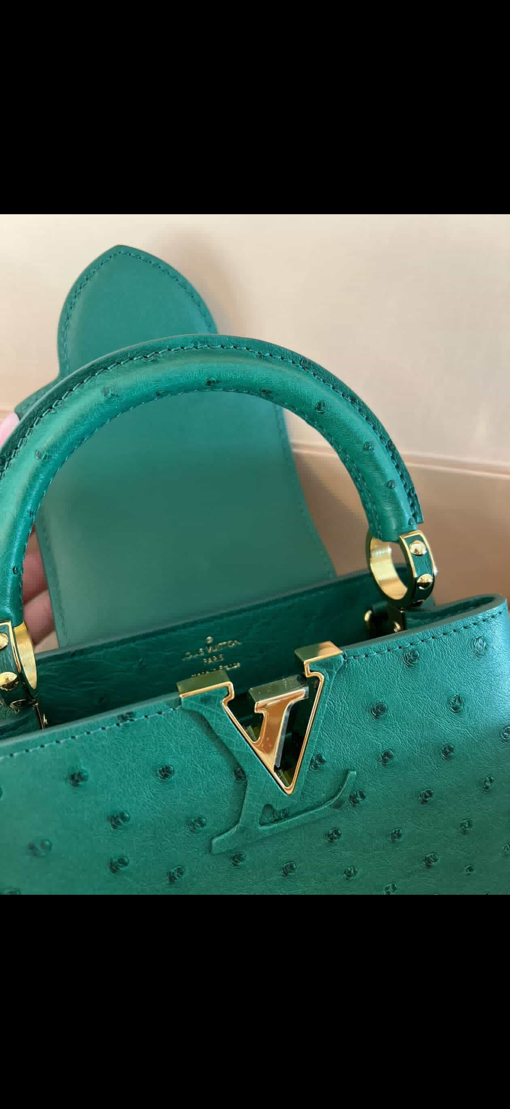 Louis Vuitton Capucines Mini Ostrich – Emerald Green / Pre Owned / Luxury Brands Malta