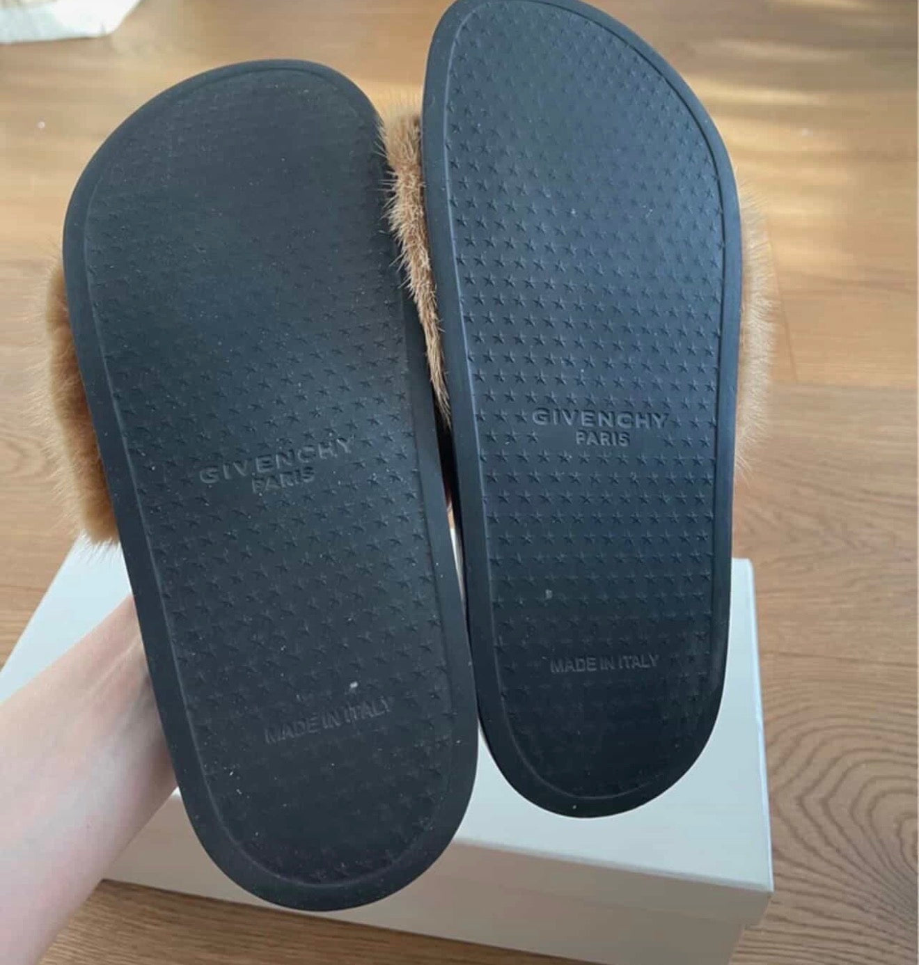 Authentic Givenchy Paris Genuine Mink Fur Slides – Size 39 (Fits 38–39)
