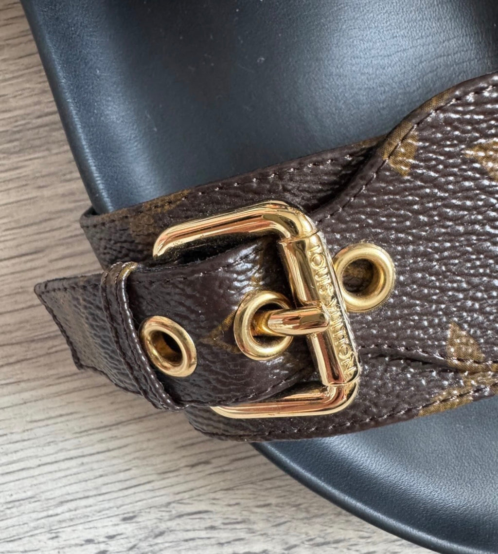 Louis Vuitton Bom Dia Flat Comfort Sandals – Monogram Canvas (Size 41)