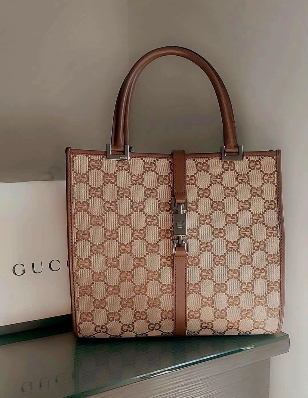 Gucci Jackie Canvas Tote Bag / Pre Owned / Luxury Brands Malta