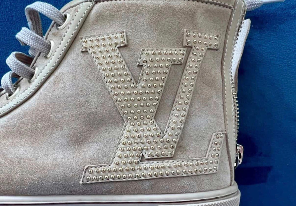 Louis Vuitton Suede High-Top Sneakers – Luxury Embellished Designer Footwear