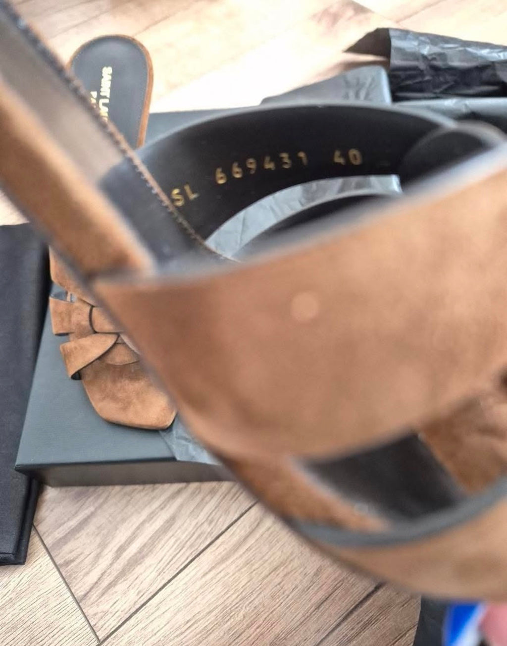 Saint Laurent (YSL) Tribute 85 Mule Sandals – Suede – Size 40 – Full Set