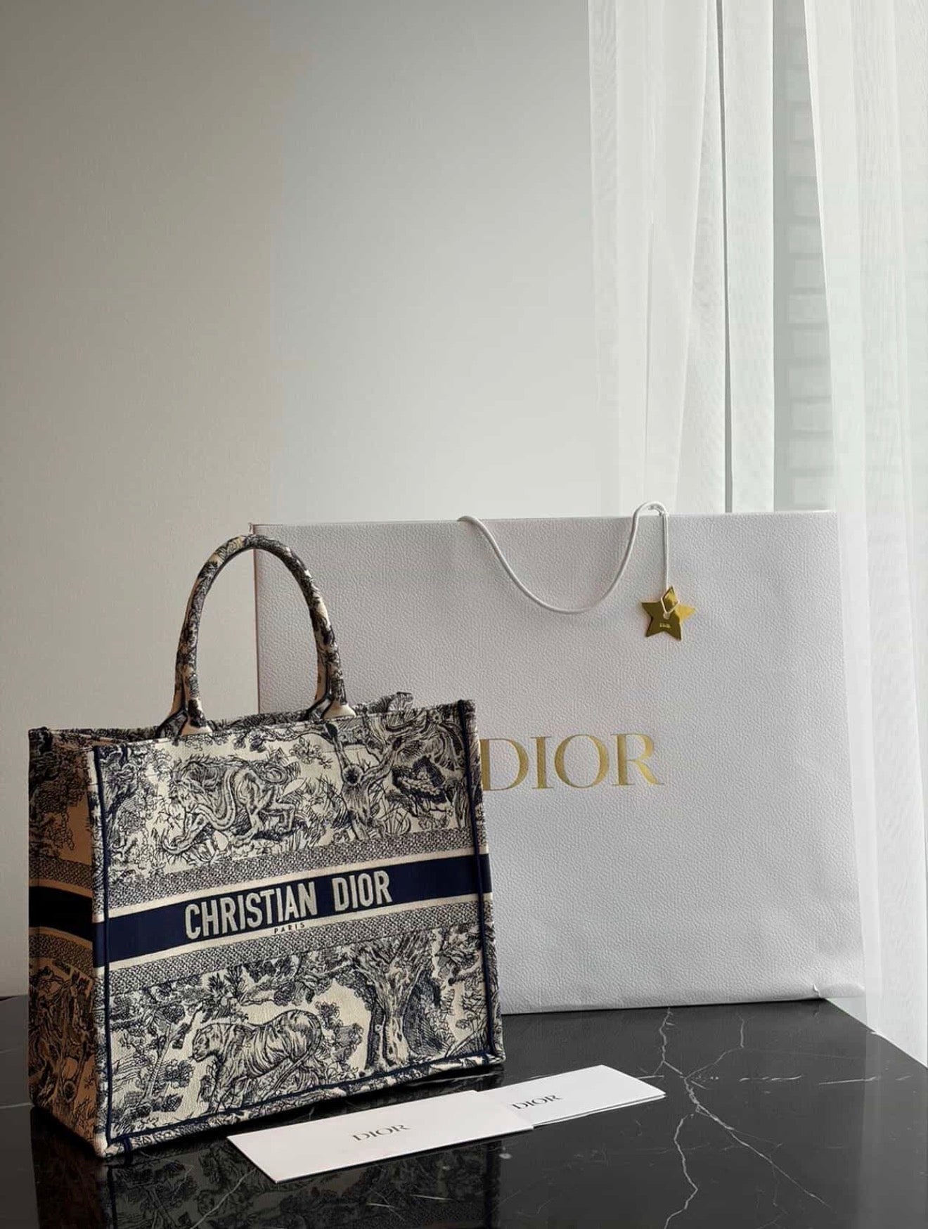 Dior Book Tote Medium Embroidered Canvas Bag – Like New