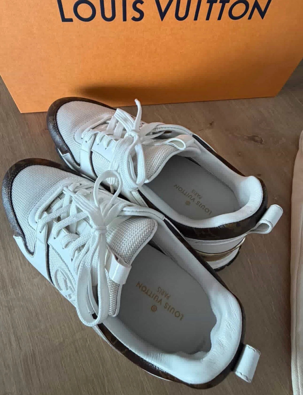Louis Vuitton Run Away Sneakers – Monogram Canvas & White – Size 36 (Fits 37)
