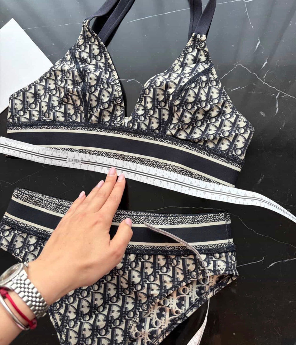 Authentic Christian Dior Oblique Bikini Set (M/XS) – Full Set with Receipt