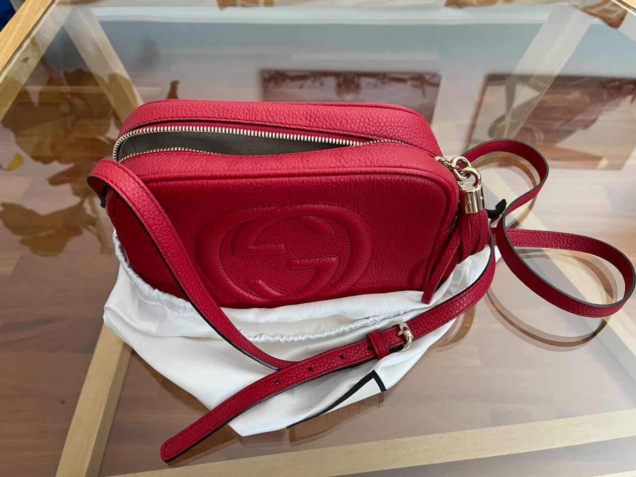 Gucci Soho Disco Leather Crossbody Bag - Bright Red