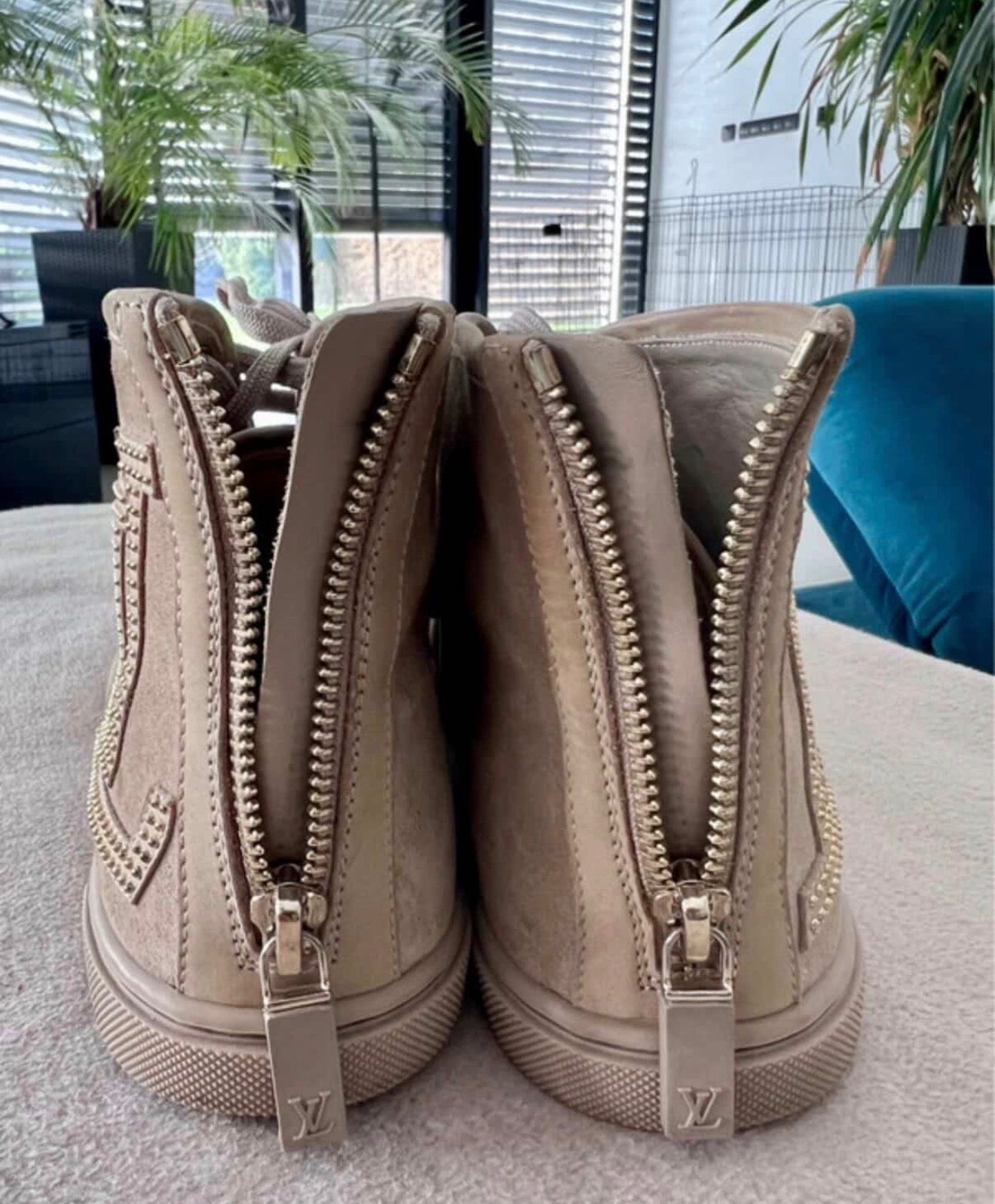 Louis Vuitton Suede High-Top Sneakers – Luxury Embellished Designer Footwear