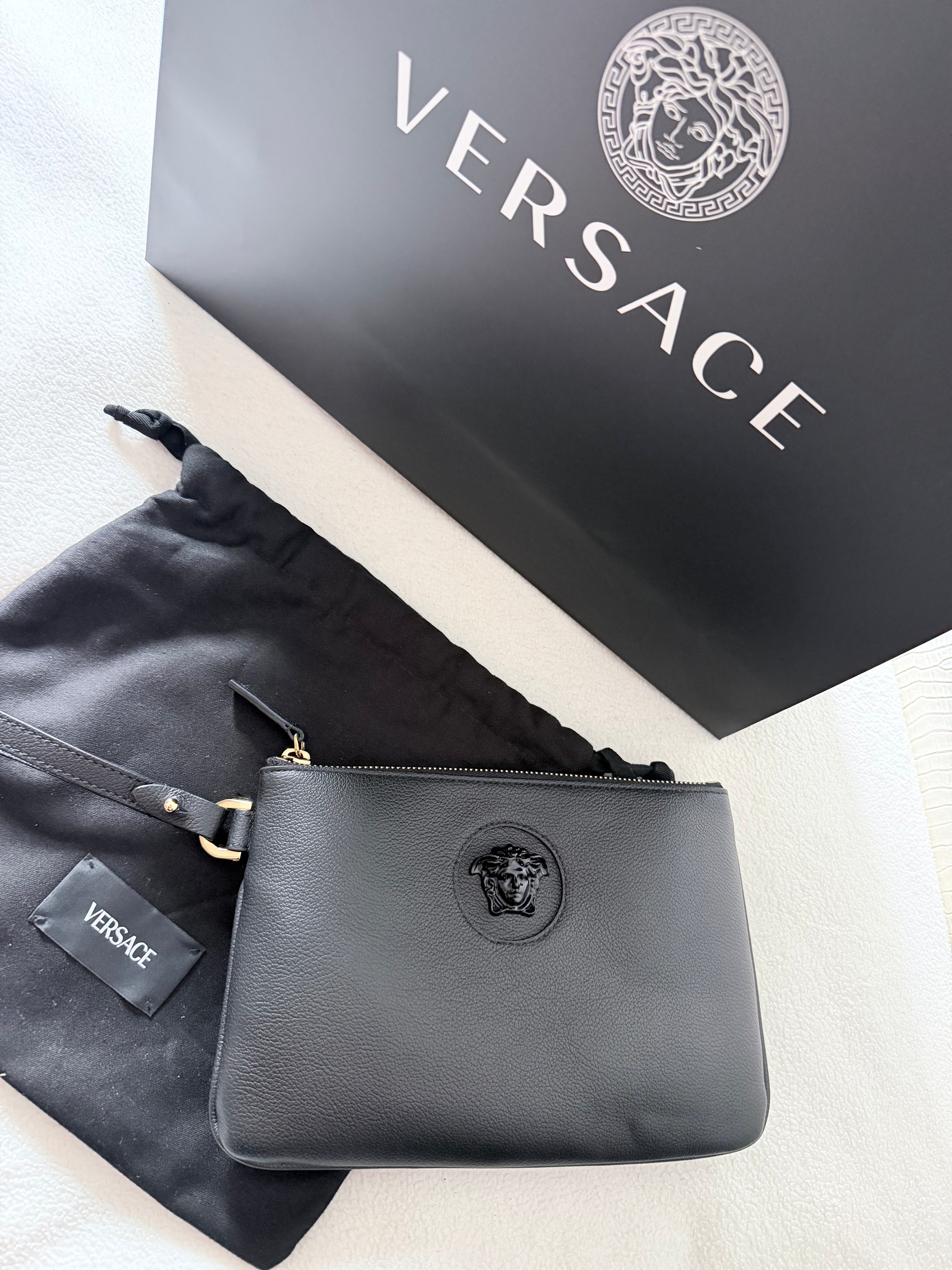 Luxury VERSACE Medusa Pouch – Brand New, Full Set with Invoice