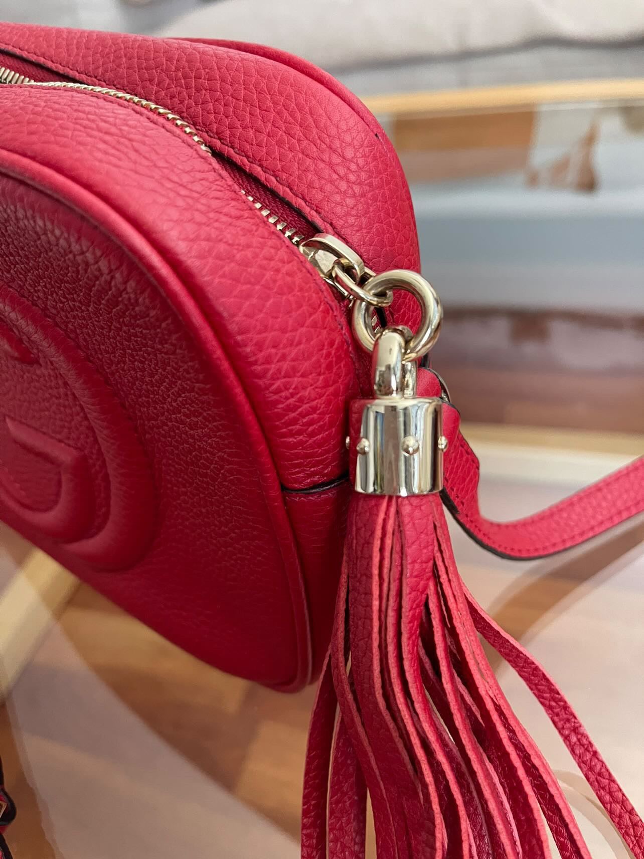 Gucci Soho Disco Leather Crossbody Bag - Bright Red