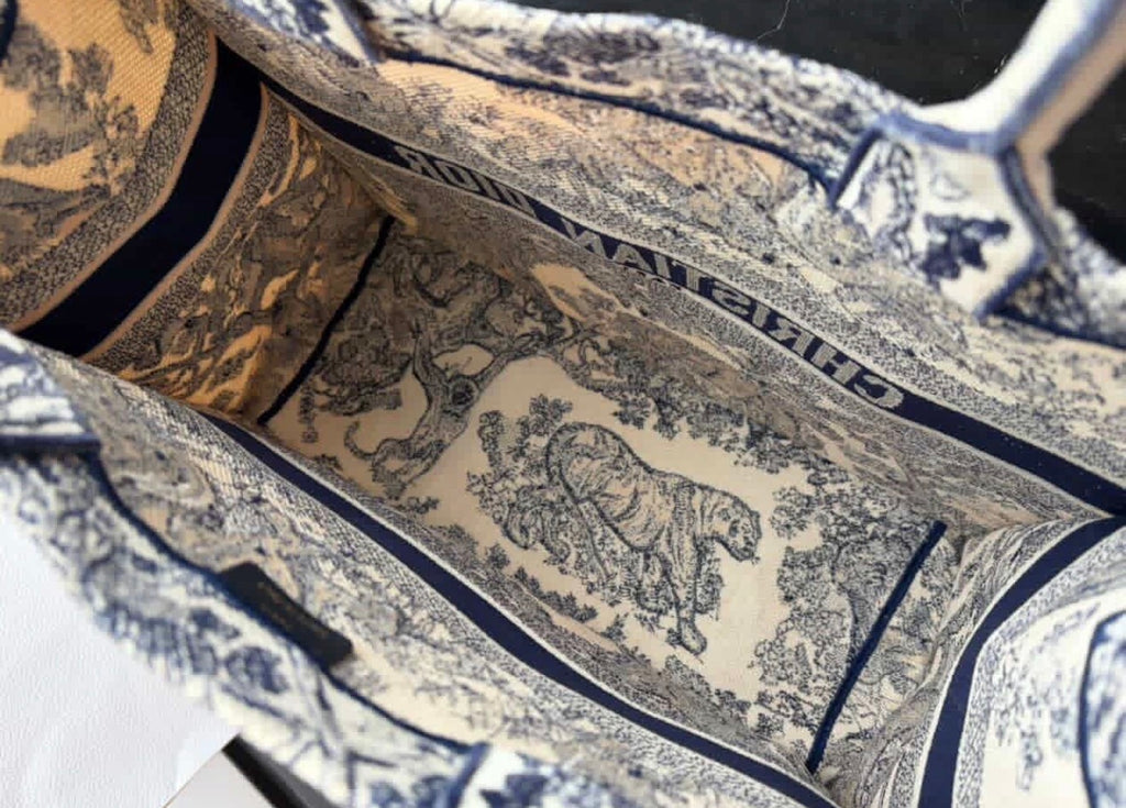 Dior Book Tote Medium Embroidered Canvas Bag – Like New
