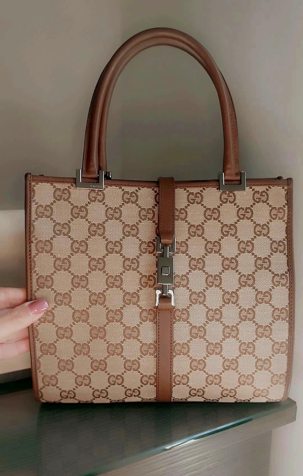 Gucci Jackie Canvas Tote Bag / Pre Owned / Luxury Brands Malta