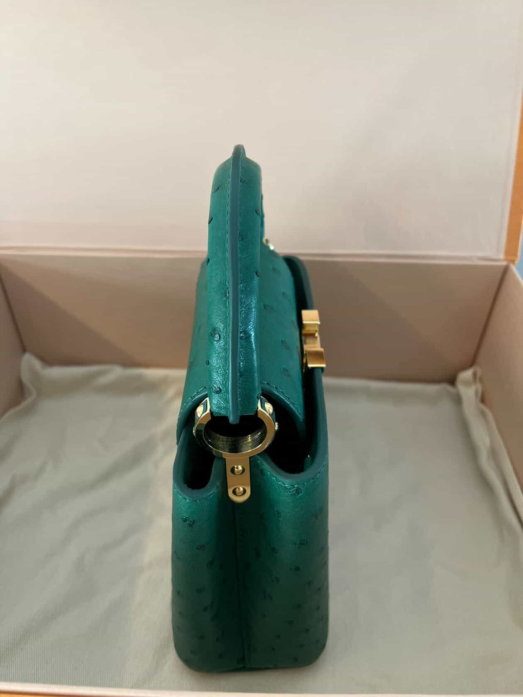 Louis Vuitton Capucines Mini Ostrich – Emerald Green / Pre Owned / Luxury Brands Malta