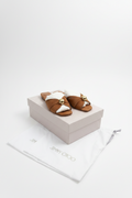 Jimmy Choo Riva Flat Suede Mules – Brand New, Full Set (Toffee)
