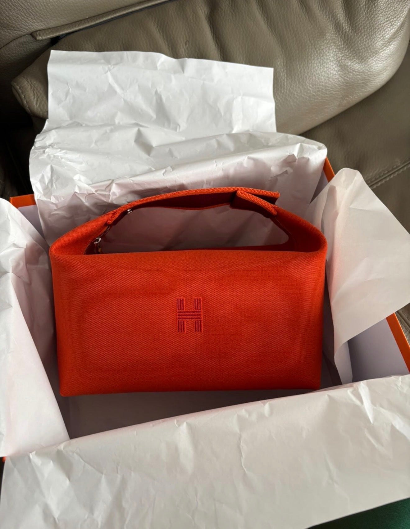Hermès Bride-à-Brac Case Large Model (GM) – Orange Feu (Brand New, Full Set)