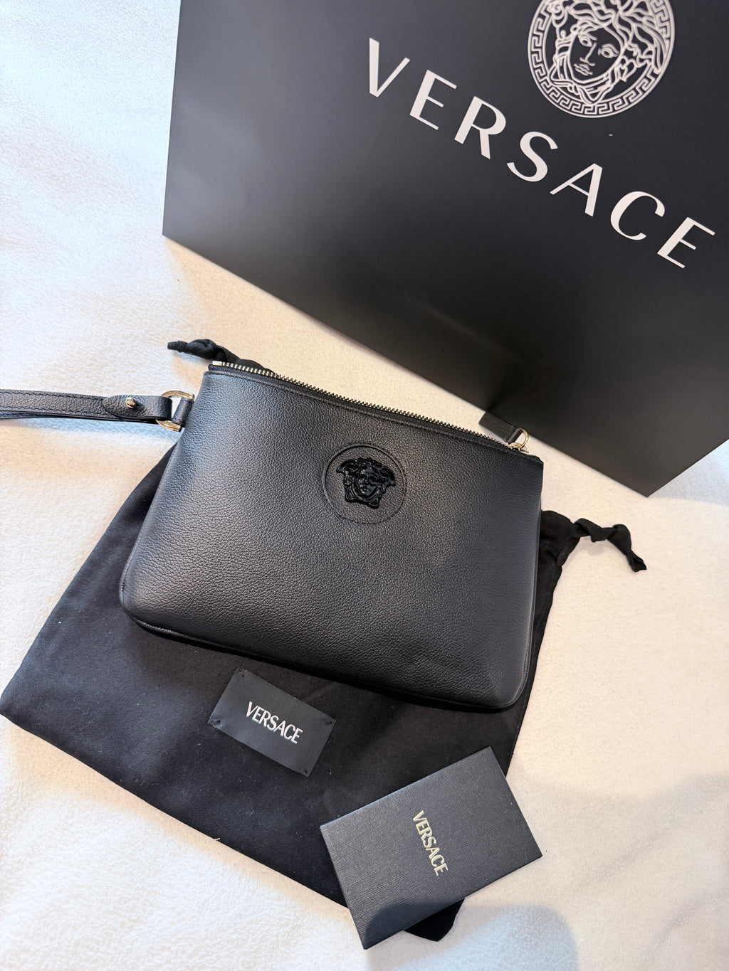 Luxury VERSACE Medusa Pouch – Brand New, Full Set with Invoice