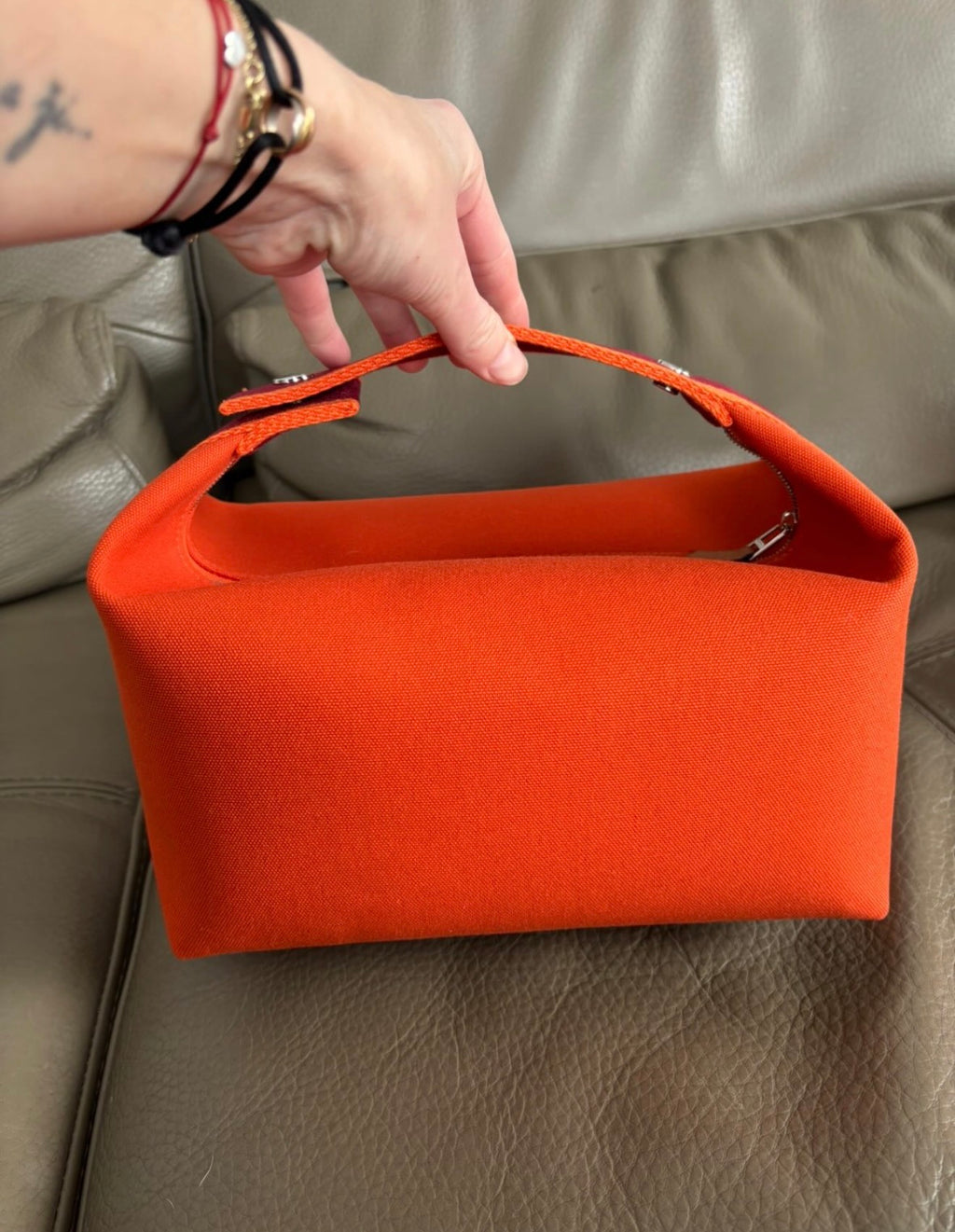 Hermès Bride-à-Brac Case Large Model (GM) – Orange Feu (Brand New, Full Set)