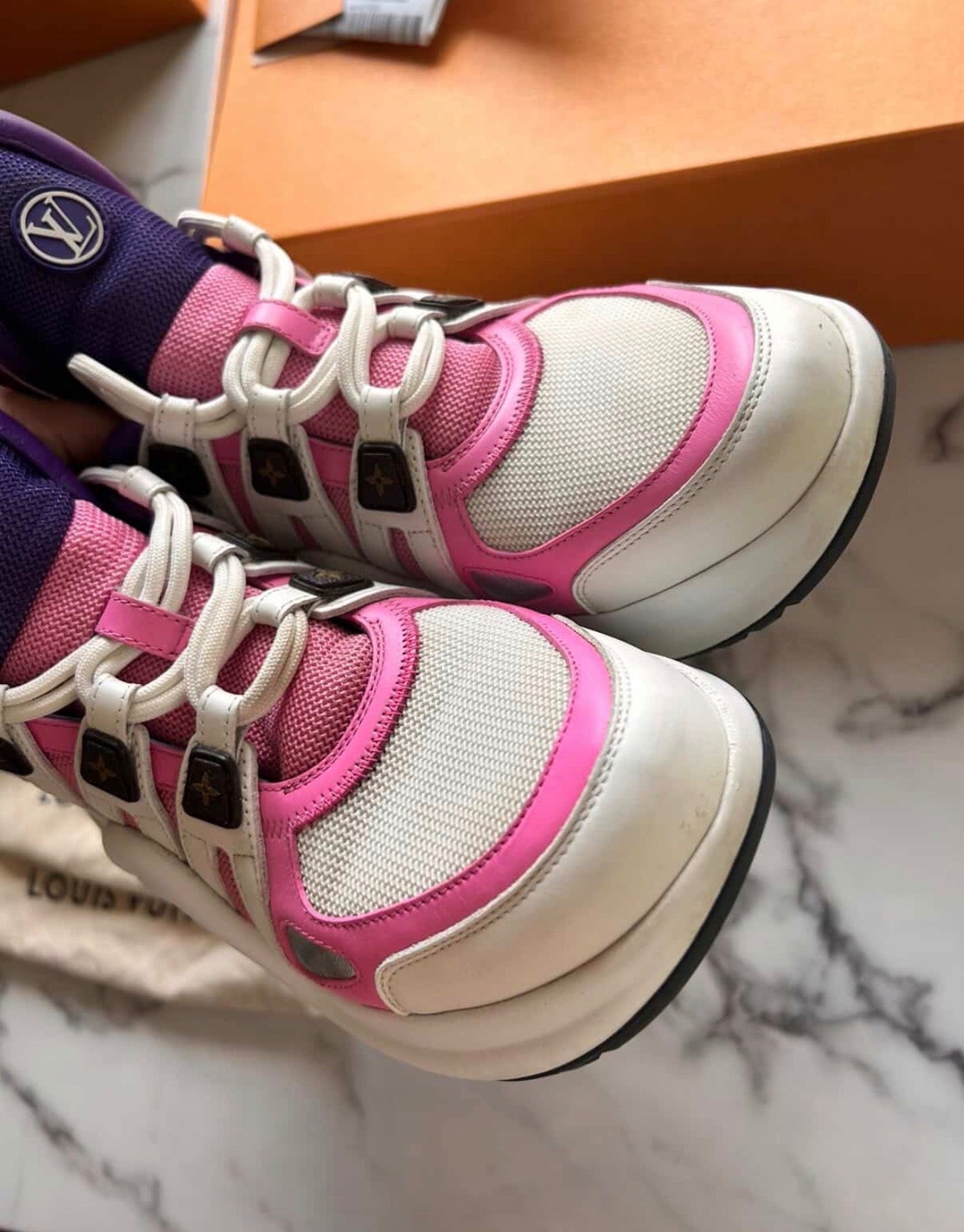 Authentic Louis Vuitton Archlight Sneakers Purple Pink Size 39 | Full Set with Receipt