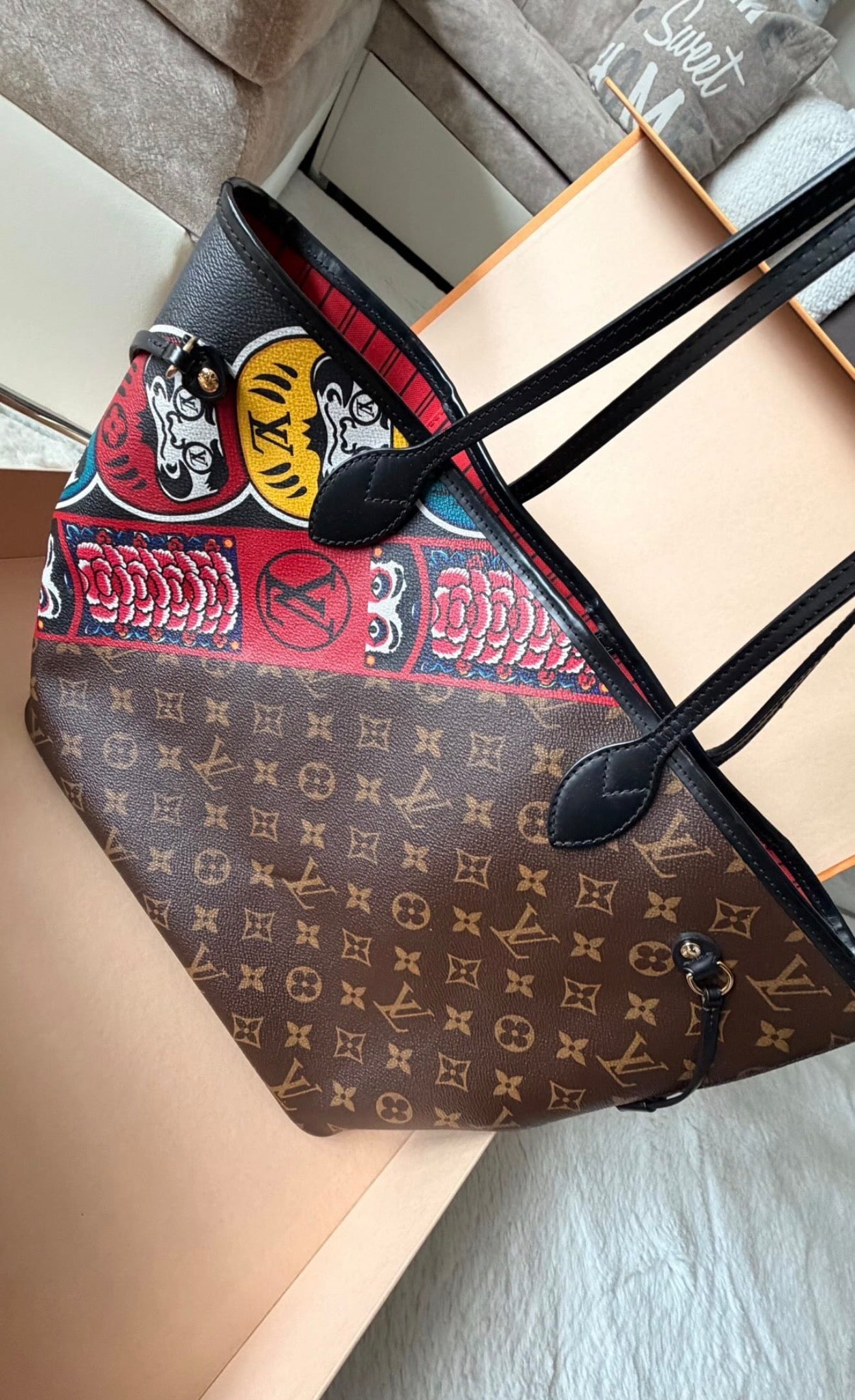Louis Vuitton Neverfull MM Kabuki Kansai Yamamoto Limited Edition Tote Bag