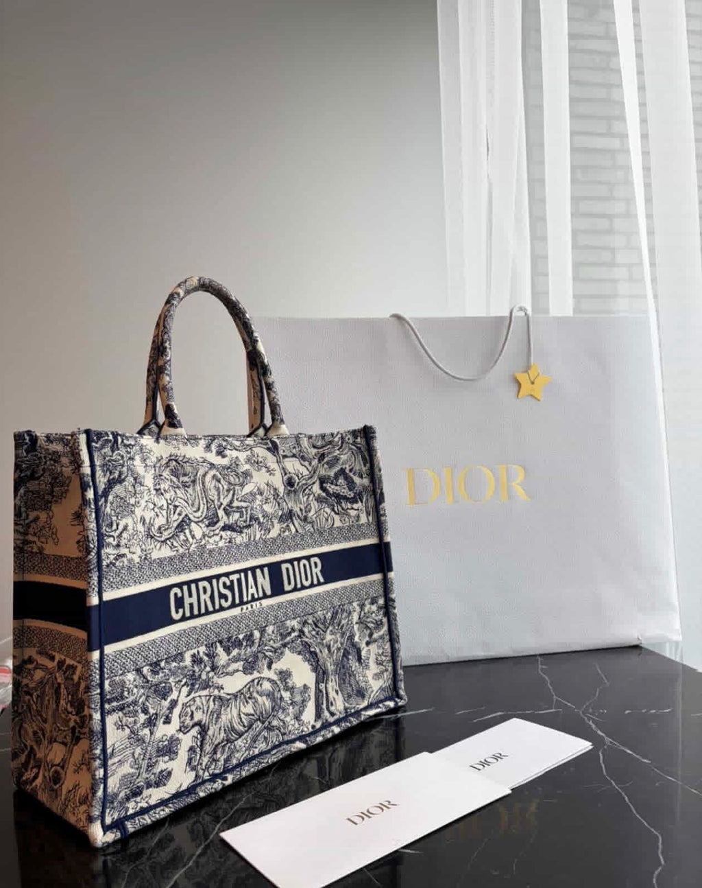 Dior Book Tote Medium Embroidered Canvas Bag – Like New