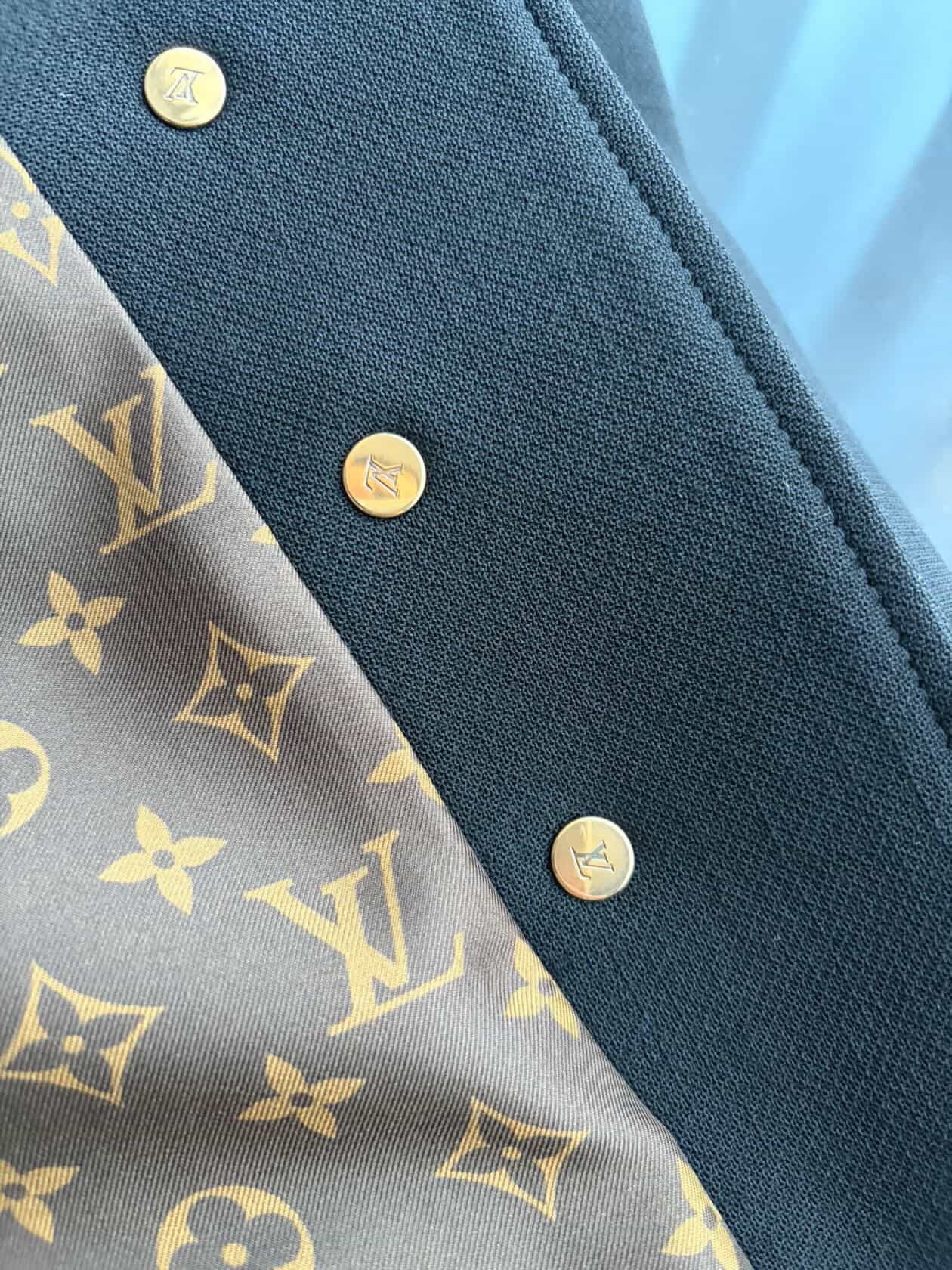 Louis Vuitton Officer Jacket in Black Wool & Silk – Iconic Monogram Lining – Size FR 40 Full Set/ Luxury Brands Malta