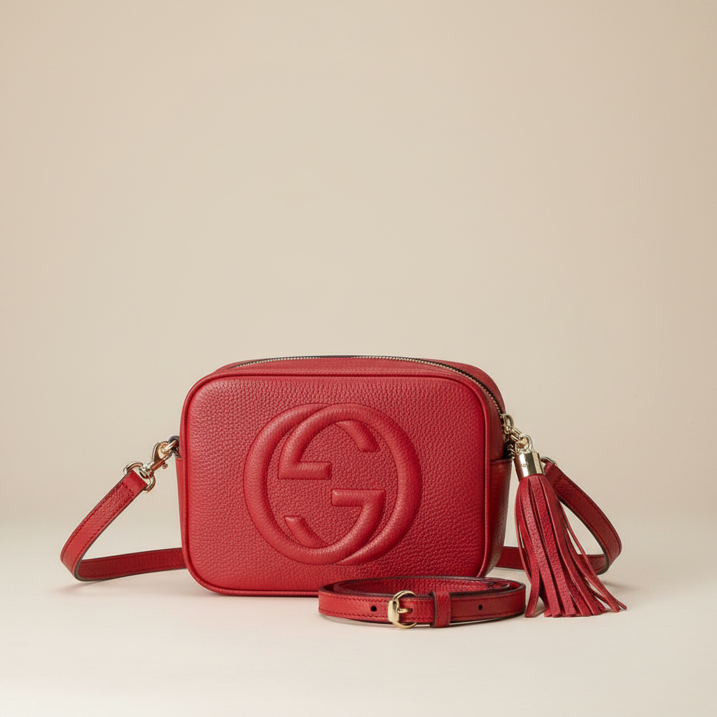 Gucci Soho Disco Leather Crossbody Bag - Bright Red