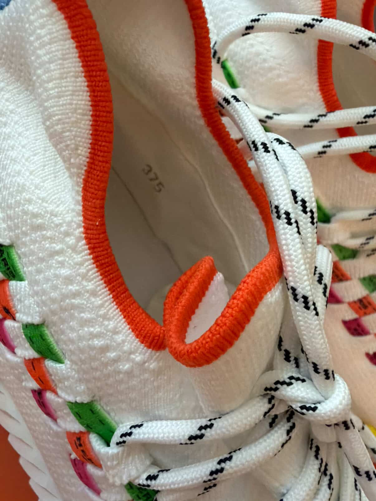 Hermès Bouncing Sneakers – White Mesh & Multicolor Ribbon (Size 37.5)