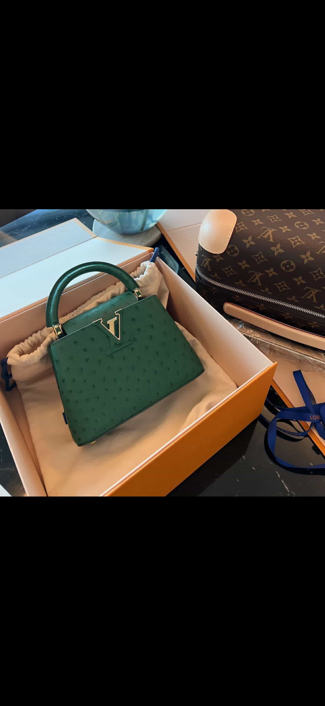 Louis Vuitton Capucines Mini Ostrich – Emerald Green / Pre Owned / Luxury Brands Malta