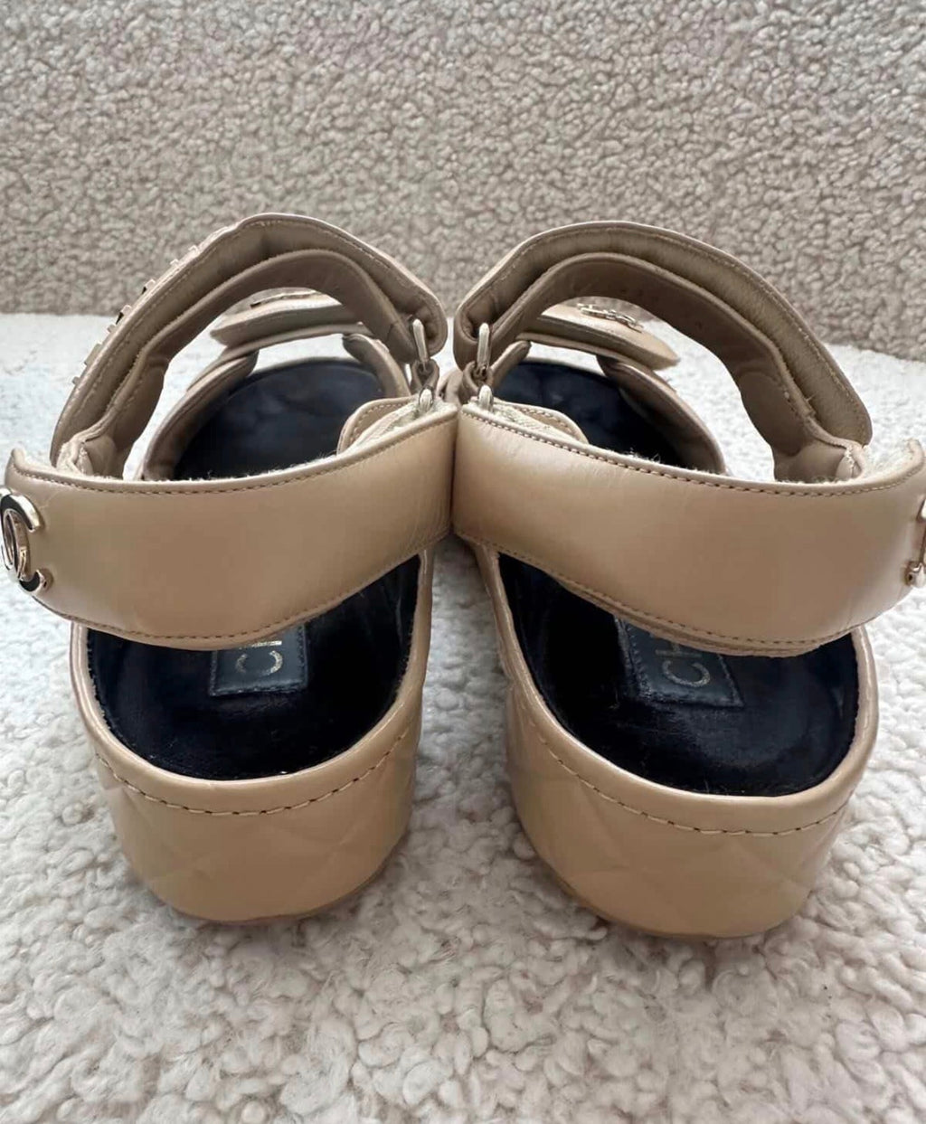 Authentic Chanel Leather "Dad" Sandals – Size 36