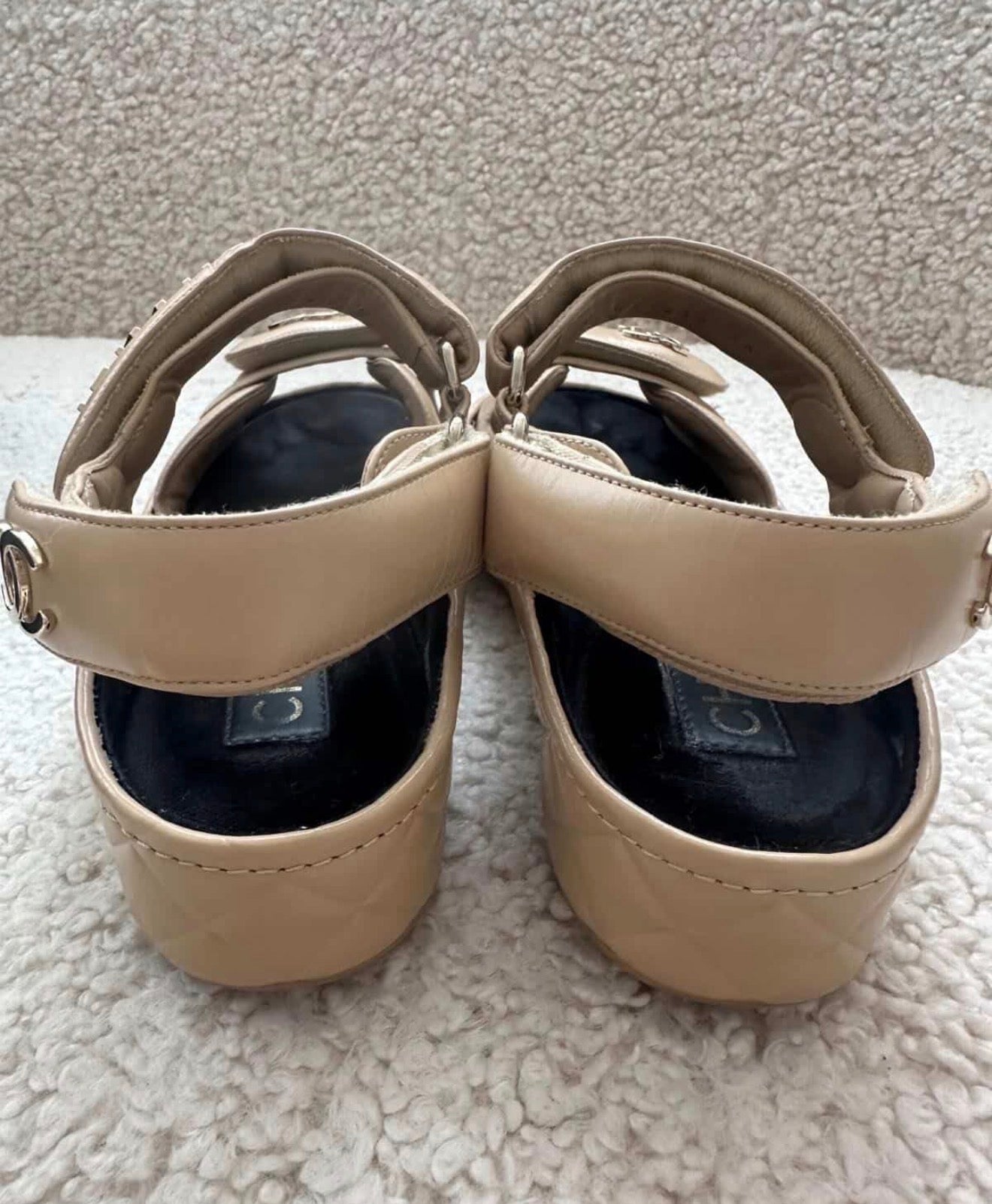 Authentic Chanel Leather "Dad" Sandals – Size 36