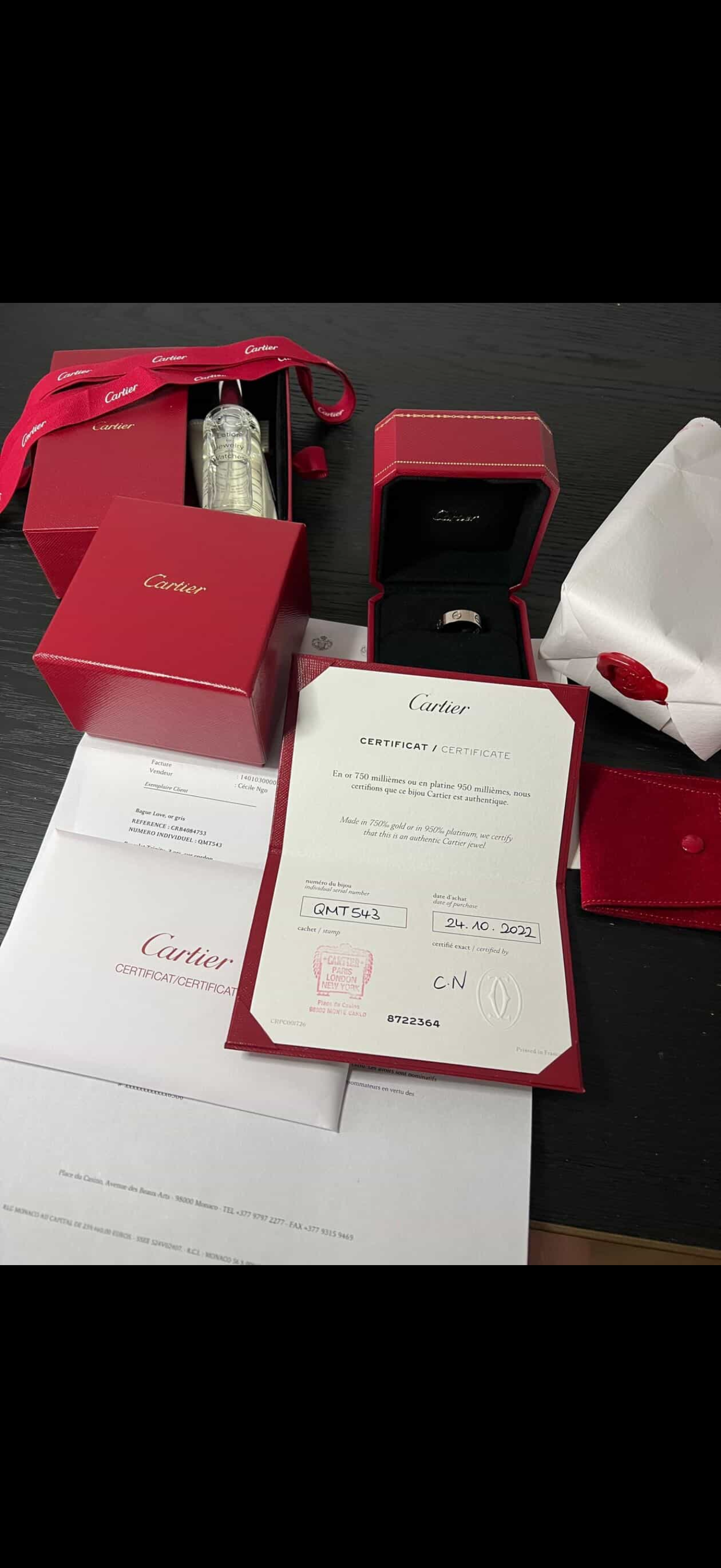 Authentic Cartier LOVE Ring – Classic Model (18K White Gold)Pre Owned / Luxury Brands Malta