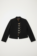 Louis Vuitton Officer Jacket in Black Wool & Silk – Iconic Monogram Lining – Size FR 40 Full Set/ Luxury Brands Malta