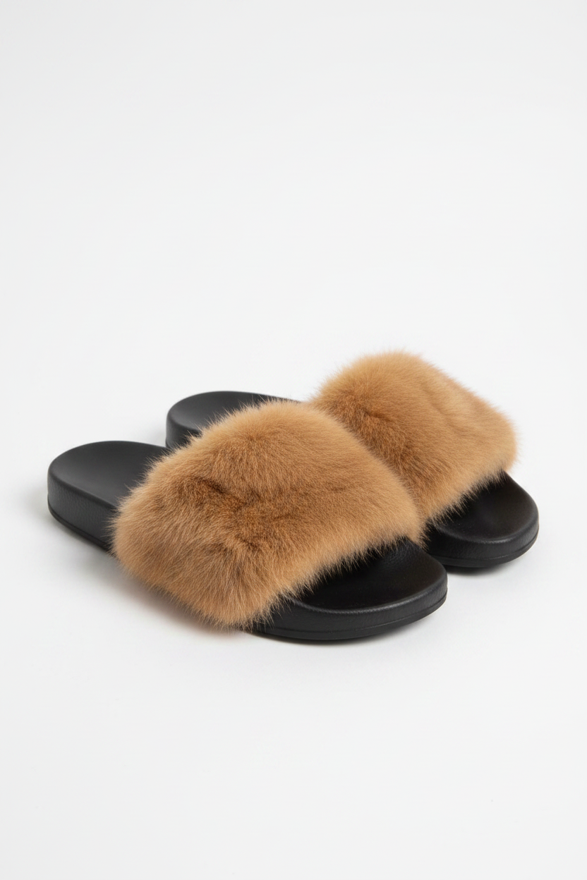 Authentic Givenchy Paris Genuine Mink Fur Slides – Size 39 (Fits 38–39)