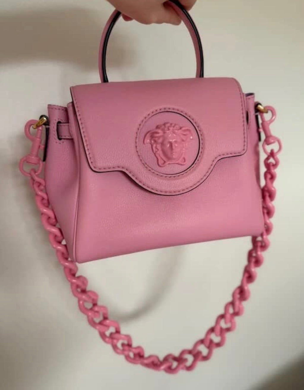 Versace La Medusa Mini Top Handle Bag in Pink – New with Receipt