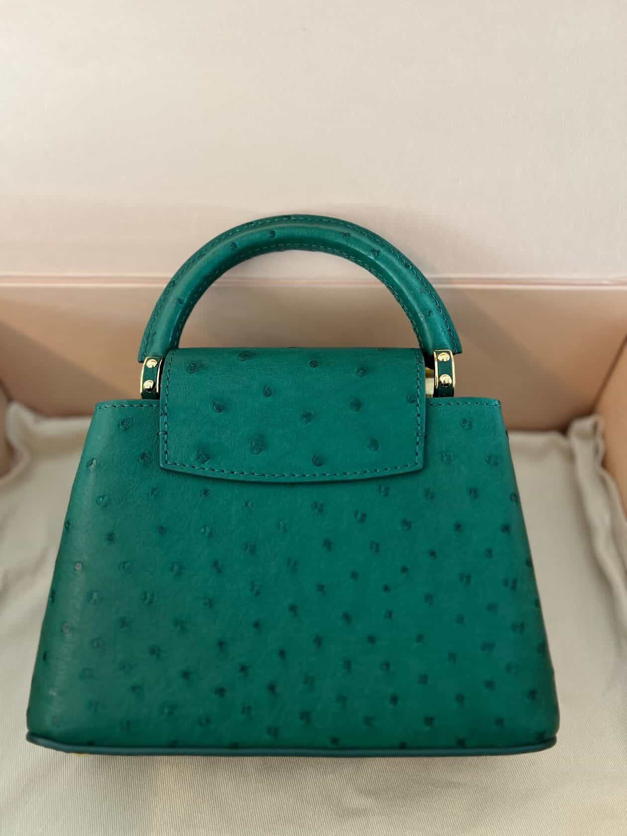 Louis Vuitton Capucines Mini Ostrich – Emerald Green / Pre Owned / Luxury Brands Malta