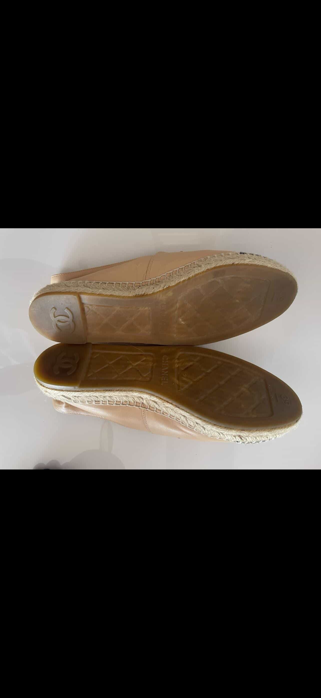 Authentic Chanel Espadrilles – Quilted Black Suede/Leather – Size 39 – Excellent Condition