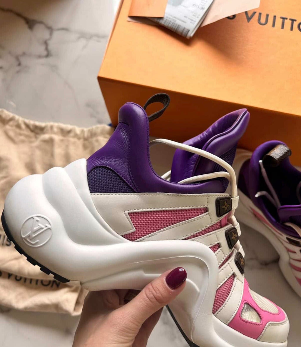 Authentic Louis Vuitton Archlight Sneakers Purple Pink Size 39 | Full Set with Receipt