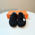 Hermès Ancora Mules in Black Suede – Size 37.5 (Full Set)